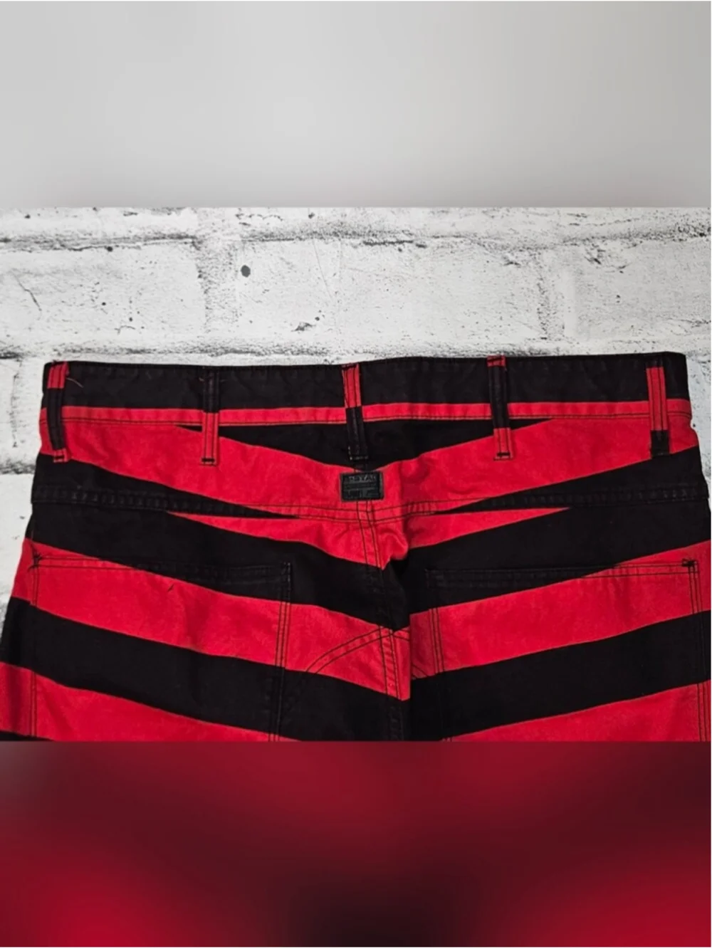 G Star RAW 5622 3D Tapered Red Black Striped Jeans W32 L30